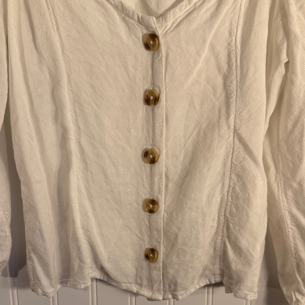Abercrombie & Fitch White Button-Down Blouse Long Sleeve Women’s Size Small - Picture 3 of 12